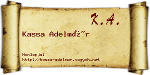 Kassa Adelmár névjegykártya